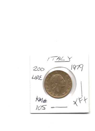 1979 italy 200 lire - lire, xf+