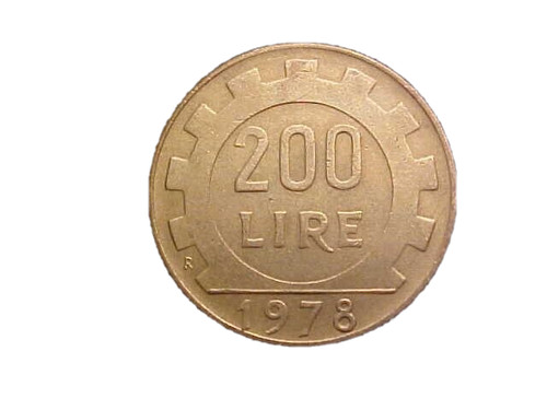 1978 italy 200 lire 105 - lire, km#